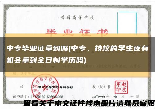 中專畢業證拿到嗎(中專、技校的學生還有機會拿到全日制學歷嗎)縮略圖