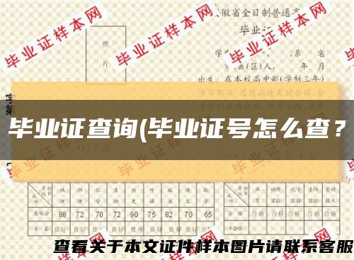 畢業證查詢(畢業證號怎么查？縮略圖