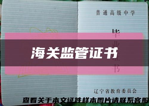海關監管證書縮略圖