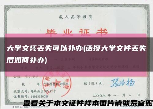 大學文憑丟失可以補辦(函授大學文件丟失后如何補辦)縮略圖