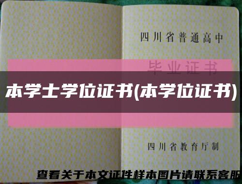 本學士學位證書(本學位證書)縮略圖
