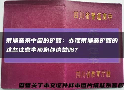 柬埔寨來中國的護照：辦理柬埔寨護照的這些注意事項你都清楚嗎？縮略圖