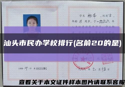 汕頭市民辦學校排行(名前20的是)縮略圖