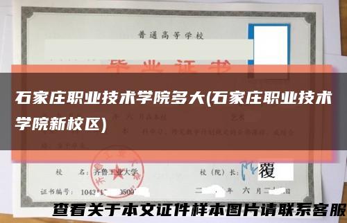 石家莊職業技術學院多大(石家莊職業技術學院新校區)縮略圖