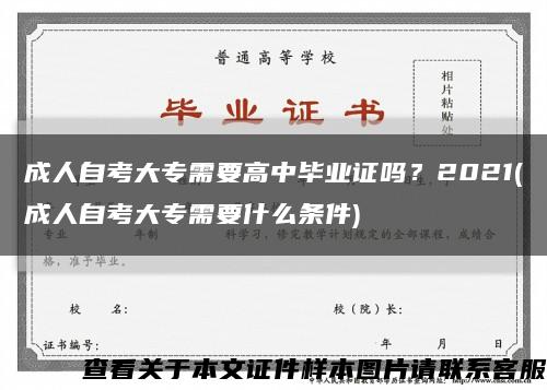 成人自考大專需要高中畢業證嗎？2021(成人自考大專需要什么條件)縮略圖