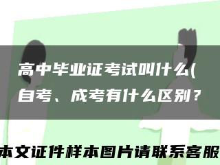 高中畢業證考試叫什么(自考、成考有什么區別？縮略圖