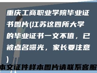 重慶工商職業學院畢業證書圖片(江蘇這四所大學的畢業證書一文不值，已被點名曝光，家長要注意)縮略圖