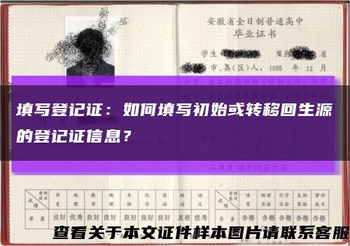 填寫登記證：如何填寫初始或轉移回生源的登記證信息？縮略圖