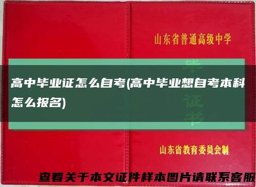 高中畢業證怎么自考(高中畢業想自考本科怎么報名)縮略圖