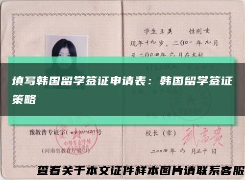 填寫韓國留學簽證申請表：韓國留學簽證策略縮略圖