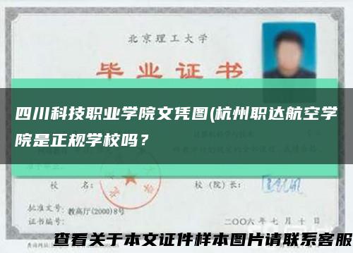 四川科技職業學院文憑圖(杭州職達航空學院是正規學校嗎？縮略圖