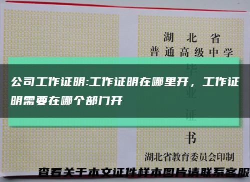 公司工作證明:工作證明在哪里開，工作證明需要在哪個部門開縮略圖