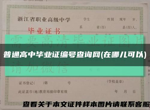 普通高中畢業證編號查詢網(在哪兒可以)縮略圖