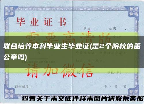 聯合培養本科畢業生畢業證(是2個院校的蓋公章嗎)縮略圖