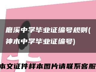 磨溪中學畢業證編號規則(神木中學畢業證編號)縮略圖