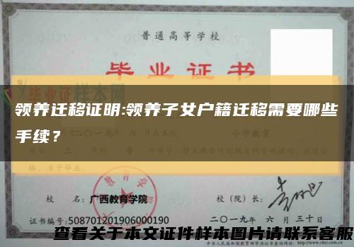 領養遷移證明:領養子女戶籍遷移需要哪些手續？縮略圖