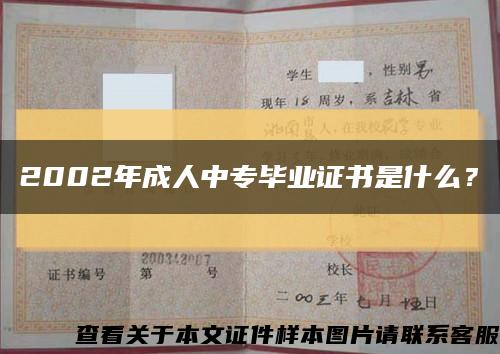 2002年成人中專畢業證書是什么？縮略圖