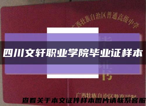 四川文軒職業學院畢業證樣本縮略圖