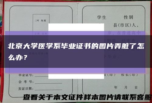 北京大學醫學系畢業證書的圖片弄臟了怎么辦？縮略圖