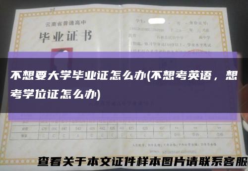 不想要大學畢業證怎么辦(不想考英語，想考學位證怎么辦)縮略圖