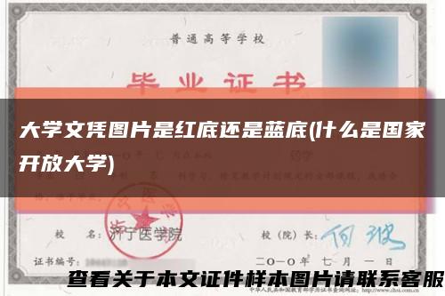大學文憑圖片是紅底還是藍底(什么是國家開放大學)縮略圖