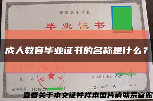 成人教育畢業證書的名稱是什么？縮略圖