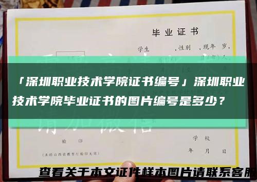 「深圳職業技術學院證書編號」深圳職業技術學院畢業證書的圖片編號是多少？縮略圖