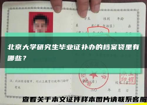北京大學研究生畢業證補辦的檔案袋里有哪些？縮略圖