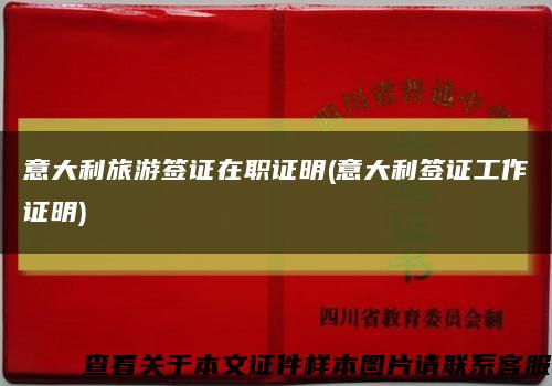意大利旅游簽證在職證明(意大利簽證工作證明)縮略圖