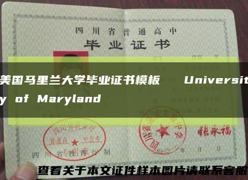 美國馬里蘭大學畢業證書模板   University of Maryland縮略圖