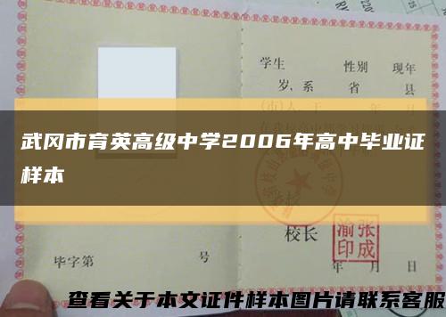 武岡市育英高級中學2006年高中畢業證樣本縮略圖
