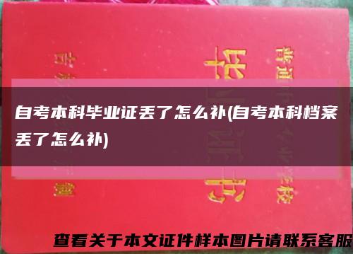 自考本科畢業證丟了怎么補(自考本科檔案丟了怎么補)縮略圖