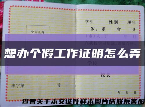 想辦個假工作證明怎么弄縮略圖