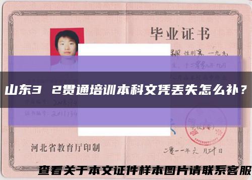 山東3 2貫通培訓本科文憑丟失怎么補？縮略圖