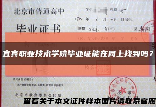 宜賓職業技術學院畢業證能在網上找到嗎？縮略圖