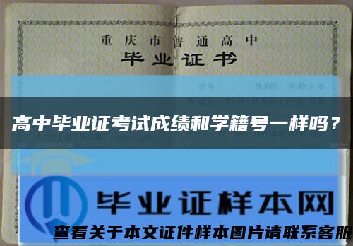 高中畢業證考試成績和學籍號一樣嗎？縮略圖