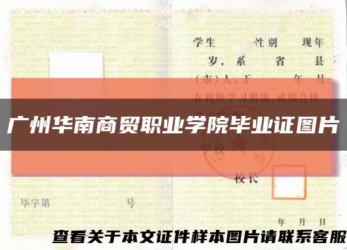 廣州華南商貿職業學院畢業證圖片縮略圖