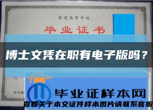 博士文憑在職有電子版嗎？縮略圖