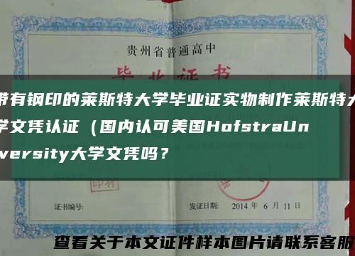 帶有鋼印的萊斯特大學畢業證實物制作萊斯特大學文憑認證（國內認可美國HofstraUniversity大學文憑嗎？縮略圖