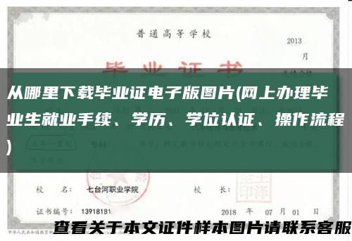 從哪里下載畢業證電子版圖片(網上辦理畢業生就業手續、學歷、學位認證、操作流程)縮略圖