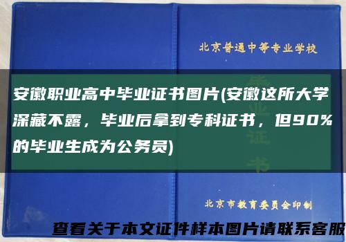 安徽職業高中畢業證書圖片(安徽這所大學深藏不露，畢業后拿到?？谱C書，但90%的畢業生成為公務員)縮略圖