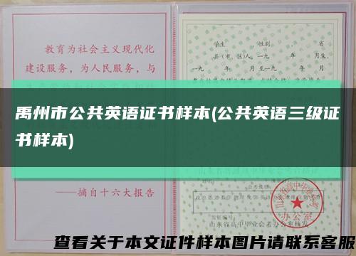 禹州市公共英語證書樣本(公共英語三級證書樣本)縮略圖