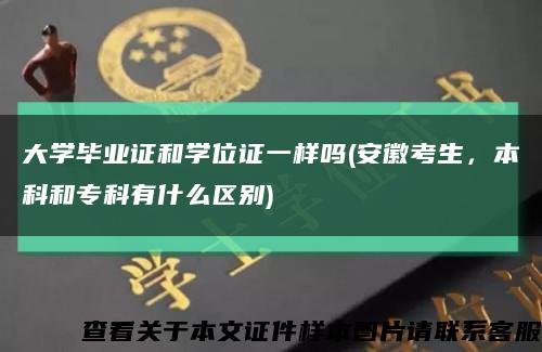 大學畢業證和學位證一樣嗎(安徽考生，本科和?？朴惺裁磪^別)縮略圖