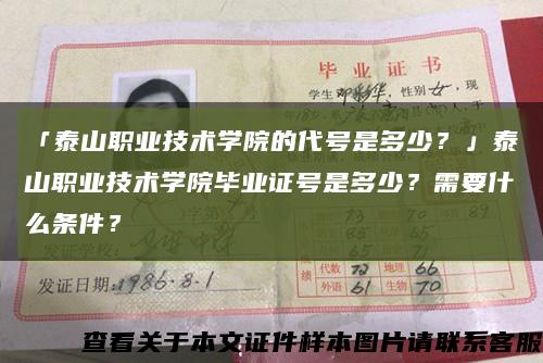 「泰山職業技術學院的代號是多少？」泰山職業技術學院畢業證號是多少？需要什么條件？縮略圖