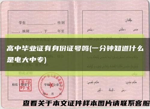 高中畢業證有身份證號嗎(一分鐘知道什么是電大中專)縮略圖