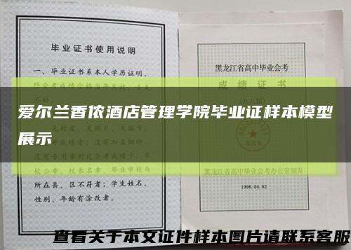 愛爾蘭香儂酒店管理學院畢業證樣本模型展示縮略圖