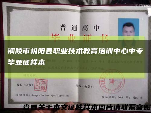 銅陵市樅陽縣職業技術教育培訓中心中專畢業證樣本縮略圖