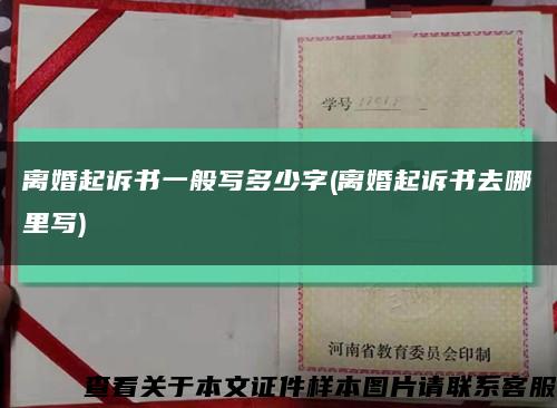 離婚起訴書一般寫多少字(離婚起訴書去哪里寫)縮略圖