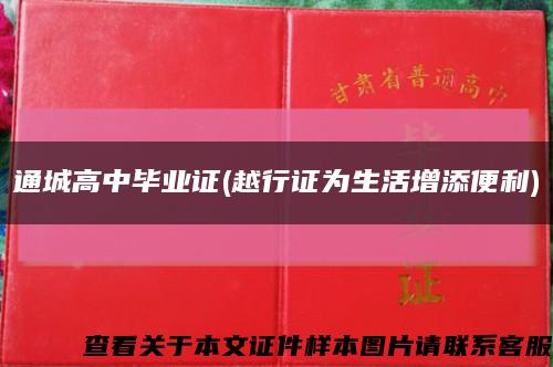 通城高中畢業證(越行證為生活增添便利)縮略圖