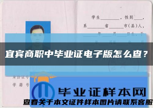 宜賓商職中畢業證電子版怎么查？縮略圖